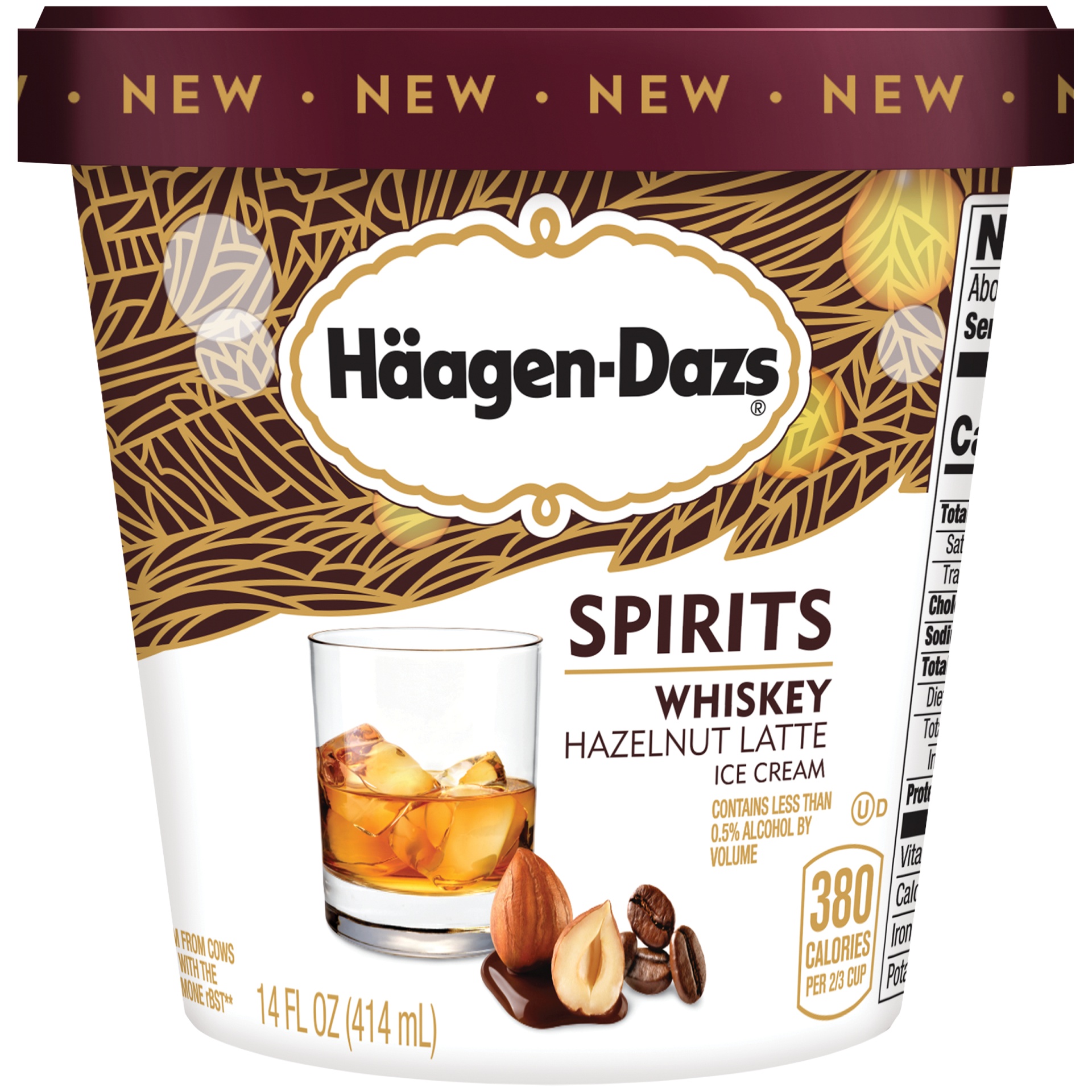 slide 1 of 7, Häagen-Dazs Spirits Whiskey Hazelnut Latte Coffee Ice Cream, 14 fl oz