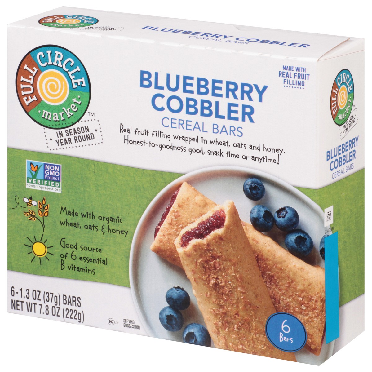 slide 6 of 9, Full Circle Market Blueberry Cobbler Cereal Bars 6 ea, 6 ct