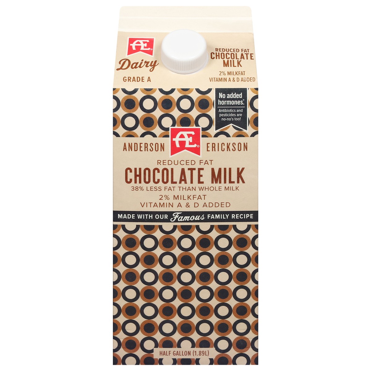 slide 1 of 9, Anderson Erickson Dairy 2% Reduced Fat Chocolate Milk Half Gallon, 1/2 gal