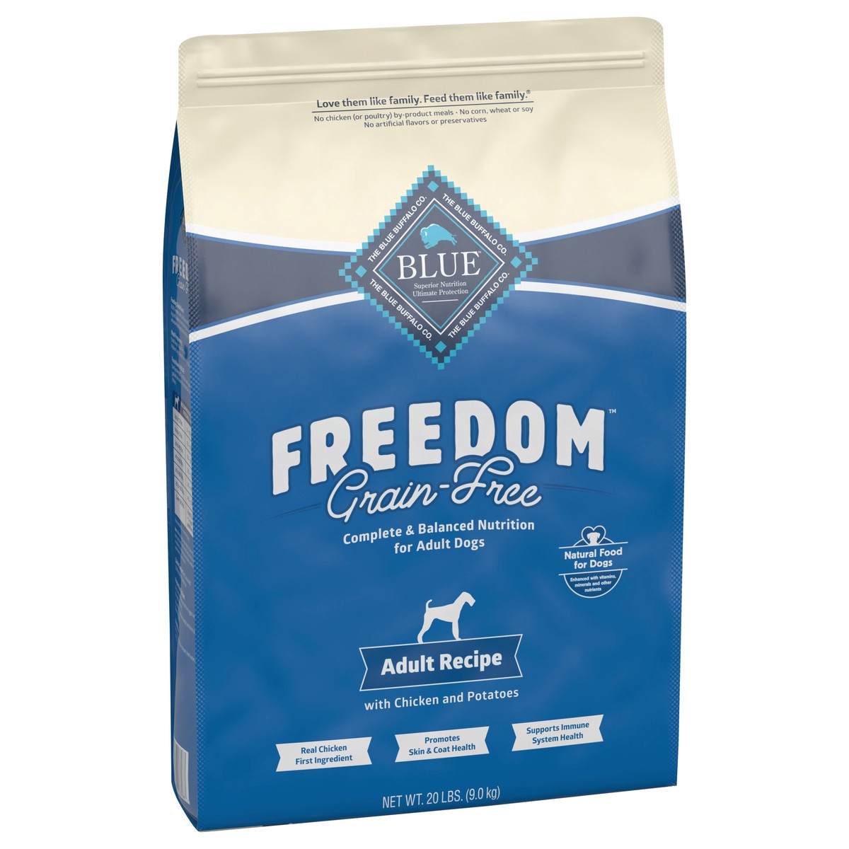 slide 2 of 12, Blue Buffalo Freedom Grain Free Natural Adult Dry Dog Food, Chicken 20-lb, 20 lb