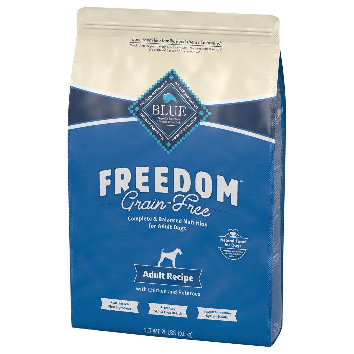 slide 3 of 12, Blue Buffalo Freedom Grain Free Natural Adult Dry Dog Food, Chicken 20-lb, 20 lb