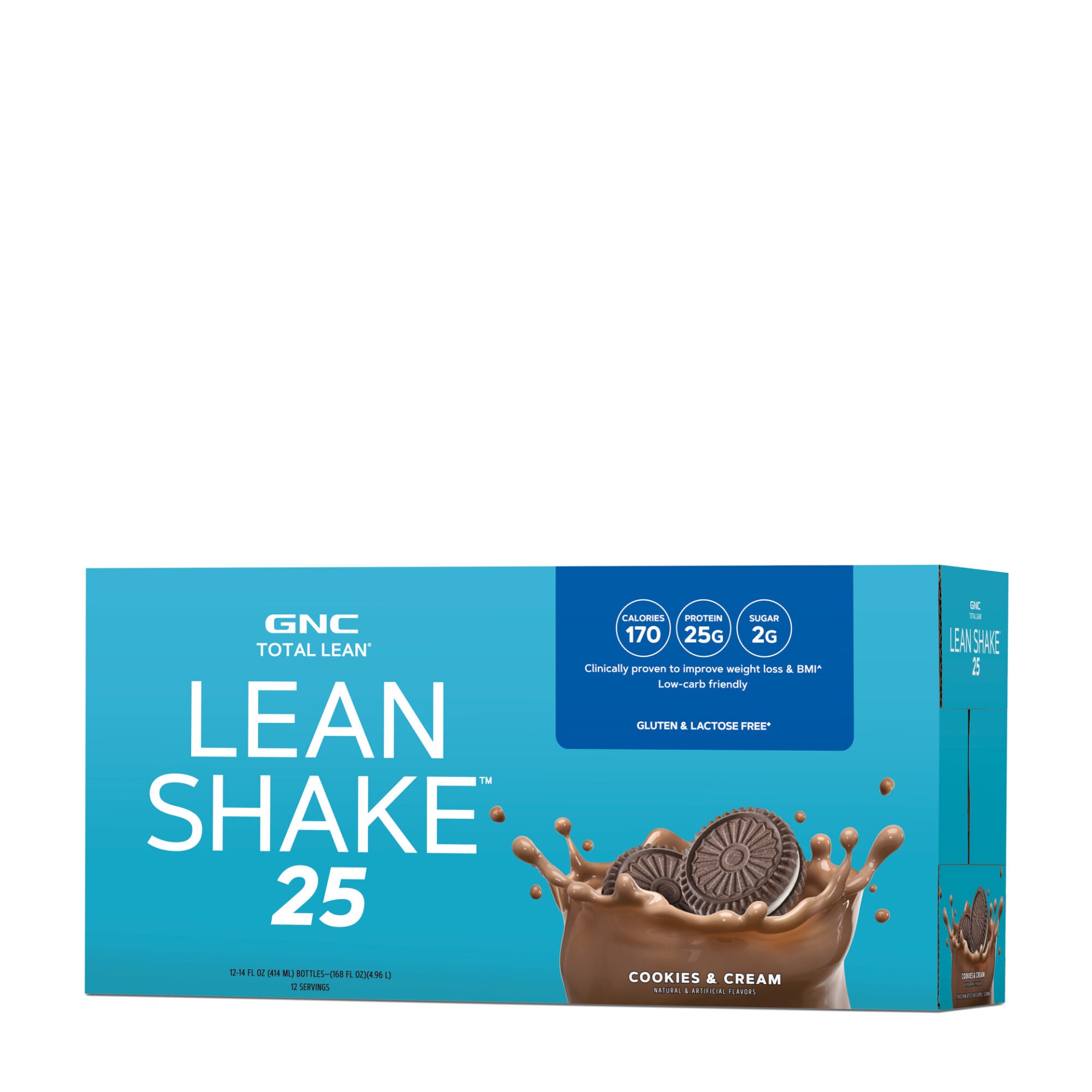 slide 1 of 1, GNC Total Lean Lean Shake - Cookies and Cream, 12 ct