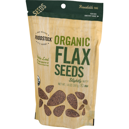 slide 5 of 8, Woodstock Farms Organic Flax Seed, 8.5 oz