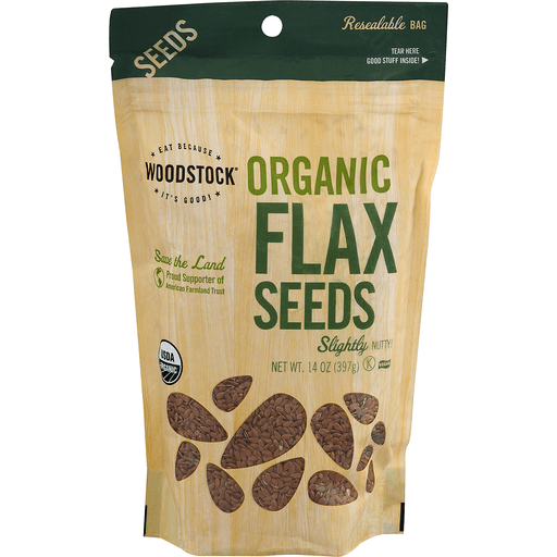 slide 1 of 1, Woodstock Farms Organic Flax Seed, 8.5 oz