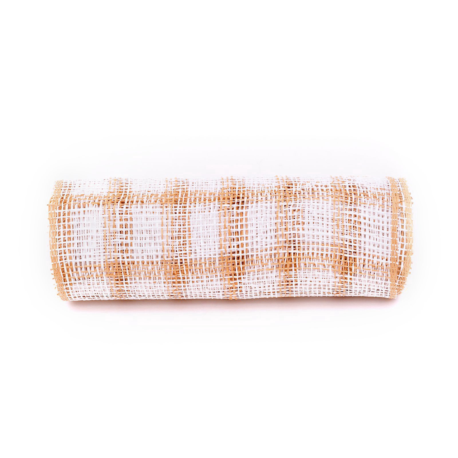 slide 4 of 4, 10" X 19ft. Natural & White Window Poly Burlap Mesh By Celebrate It, 10 in x 19 ft