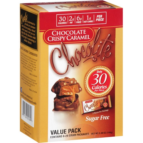 slide 1 of 1, Chocolite Sugar-Free Chocolate Crispy Caramel Box, 6 ct