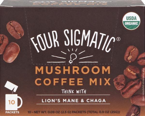 slide 1 of 1, Four Sigmatic Mushroom Coffee Mix, Lion's Mane & Chaga - 0.9 oz, 0.9 oz