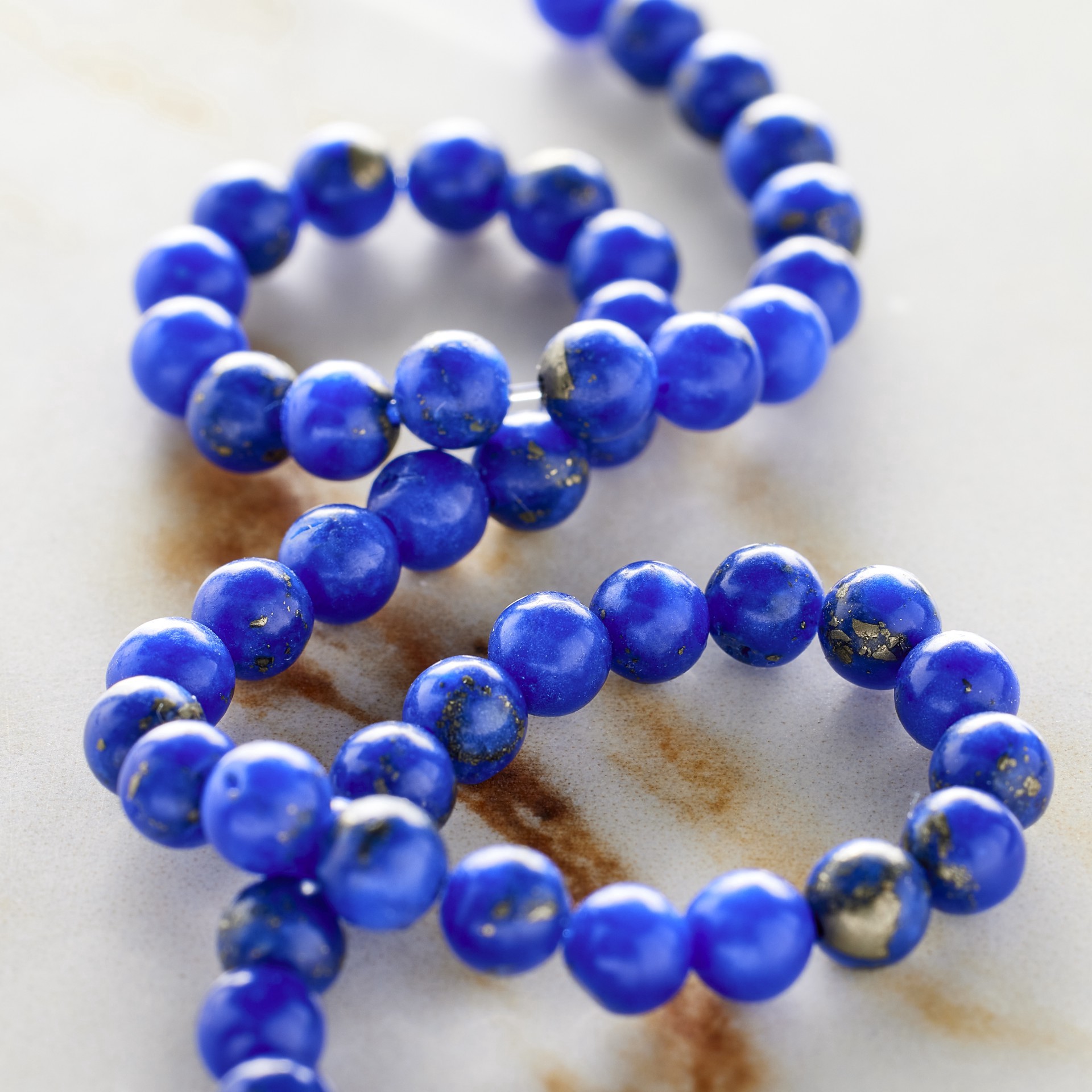 slide 3 of 3, Blue Reconstituted Lapis Round Beads, 4mm By Bead Landing, 4 mm