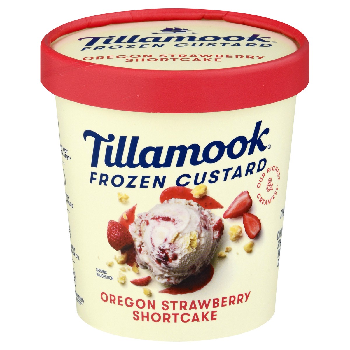 slide 1 of 9, Tillamook Oregon Strawberry Shortcake Frozen Custard Dessert, 15fl-oz, 338.47 g