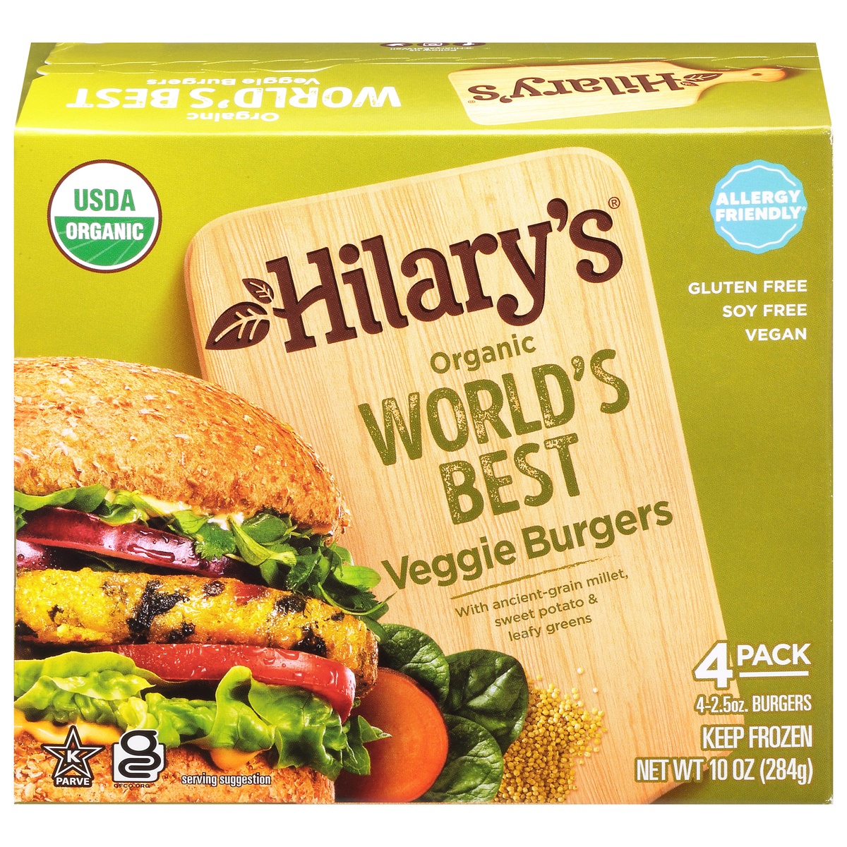 slide 1 of 1, Hilary's Eat Well Organic World's Best Veggie Burgers, 10 oz
