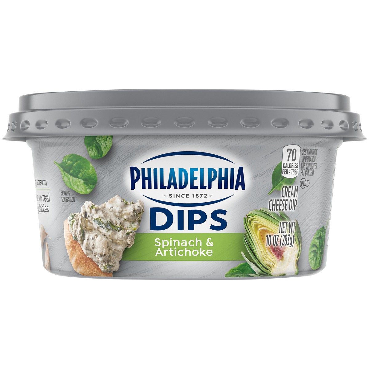 slide 6 of 9, Philadelphia Dips Spinach & Artichoke Cream Cheese Dip, 10 oz Tub, 10 oz