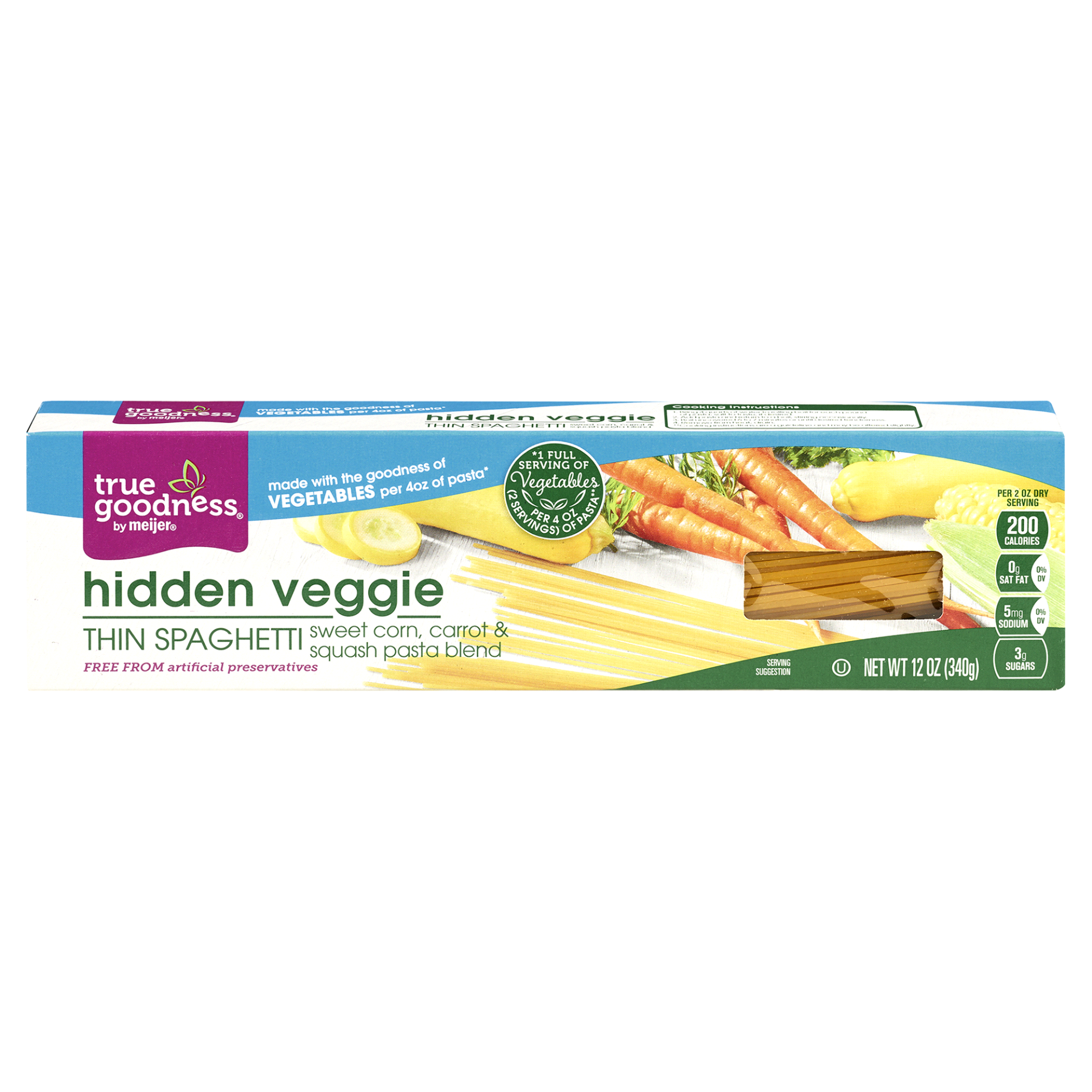 slide 1 of 4, True Goodness Hidden Veggie Thin Spaghetti Pasta, 12 oz