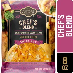 Private Selection Chef's Blend Sharp Cheddar Gouda Asiago Thick Cut Shredded Cheese
