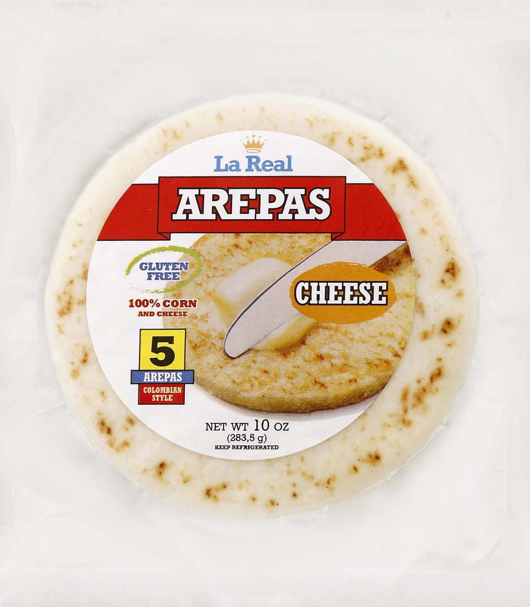 slide 5 of 5, La Real Arepas With Cheese, 10 oz