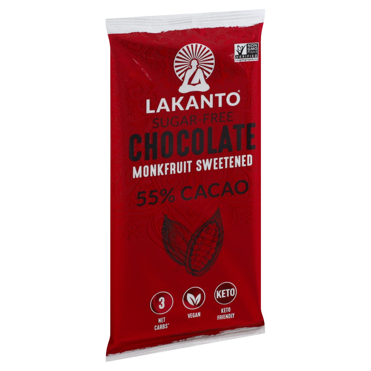 slide 2 of 12, Lakanto 55% Cacao Sugar Free Monkfruit Chocolate Bar, 3 oz