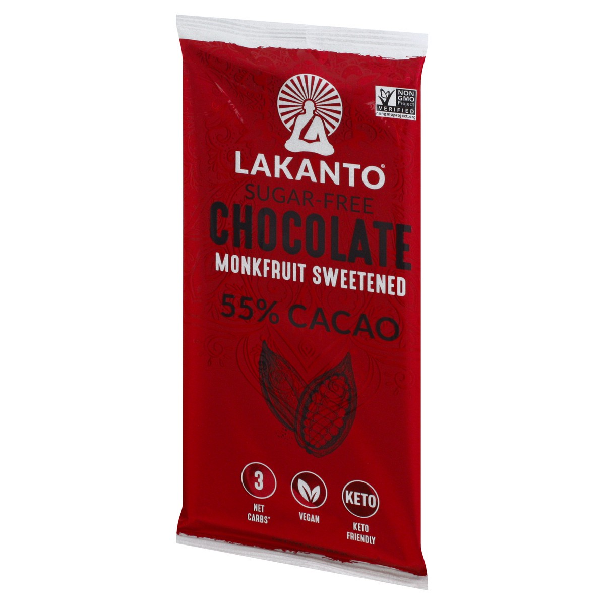 slide 9 of 12, Lakanto 55% Cacao Sugar Free Monkfruit Chocolate Bar, 3 oz