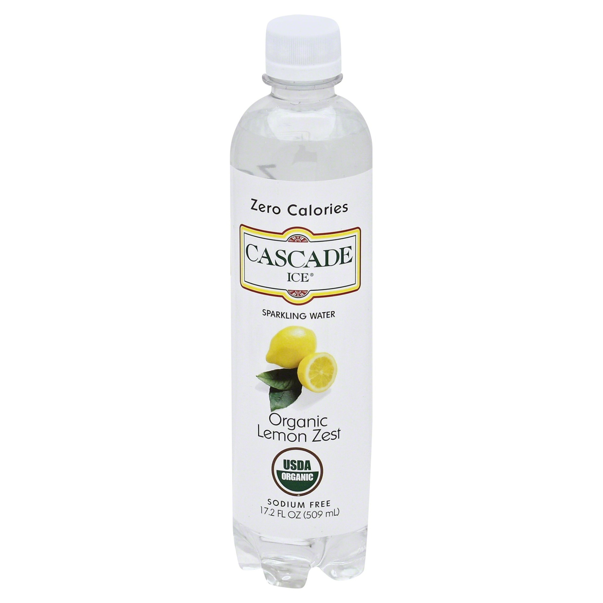 slide 1 of 4, Cascade Ice Sparkling Water Organic Lemon Zest, 17.2 fl oz