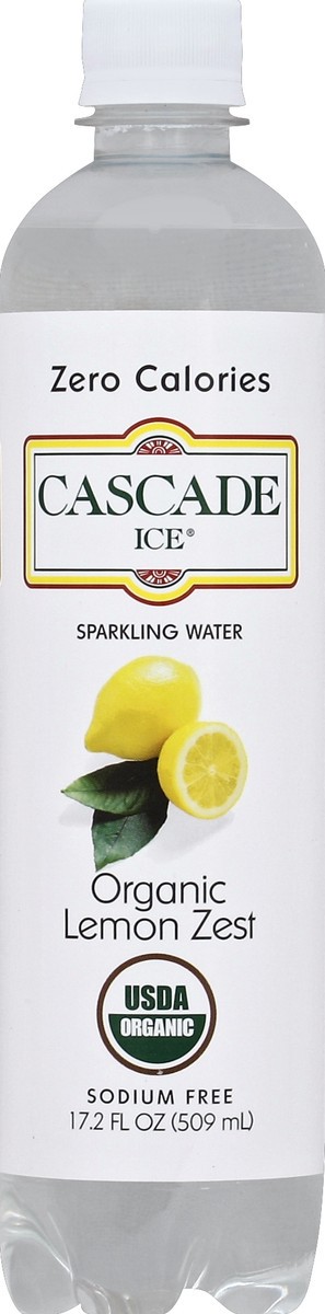 slide 4 of 4, Cascade Ice Sparkling Water Organic Lemon Zest, 17.2 fl oz