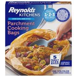 Reynolds Kitchens Oven Safe Non-Stick Family Size Parchment Cooking Bags - 5 Pack
