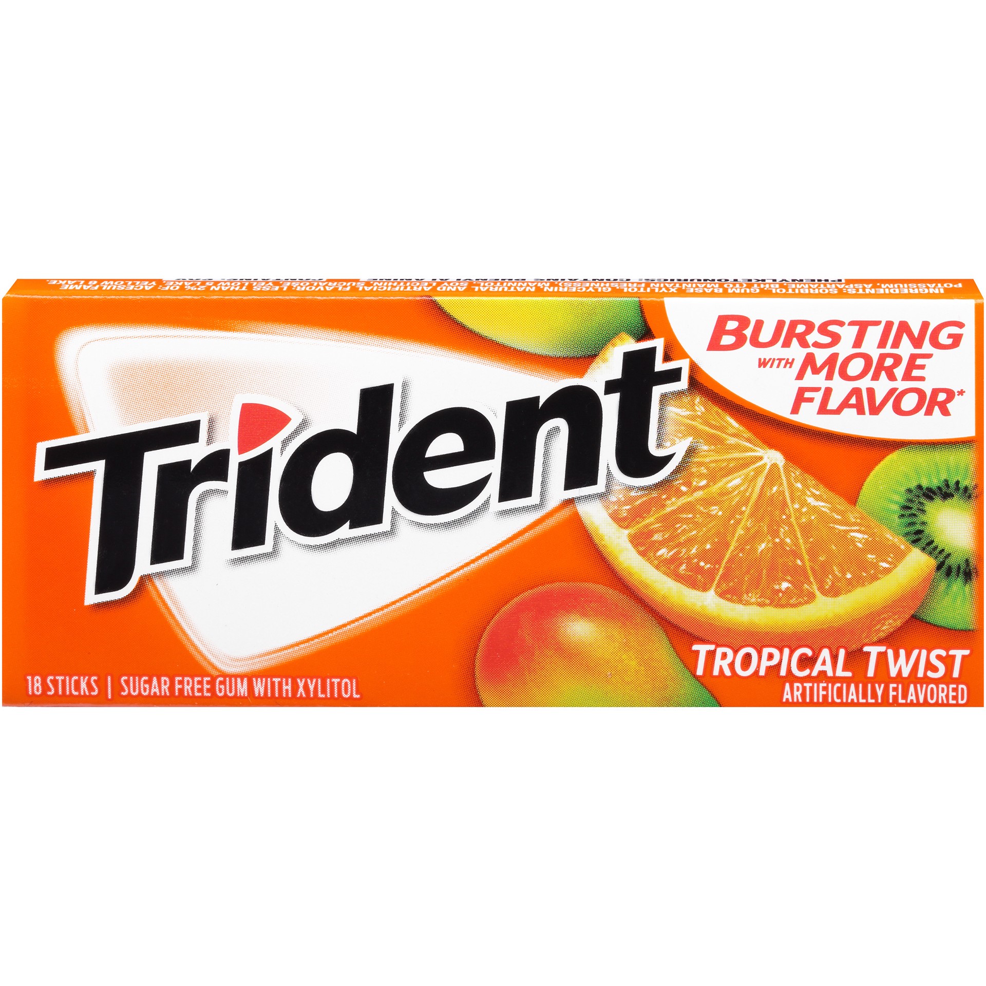 slide 1 of 5, Trident Tropical Twist, 18 ct