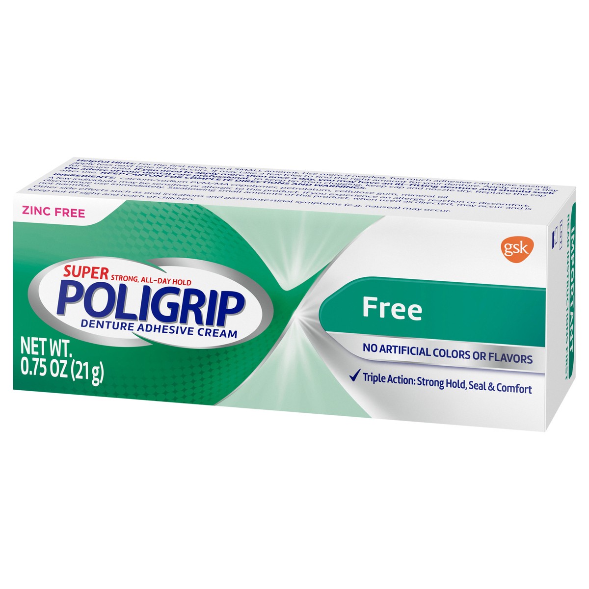 slide 8 of 11, Poligrip Super Poligrip Free Travel Size Denture Adhesive Cream - 0.75 Ounces, 0.75 oz