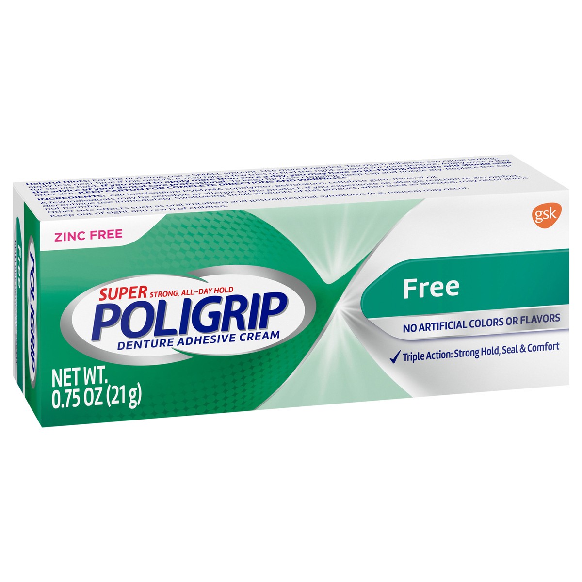 slide 10 of 11, Poligrip Super Poligrip Free Travel Size Denture Adhesive Cream - 0.75 Ounces, 0.75 oz