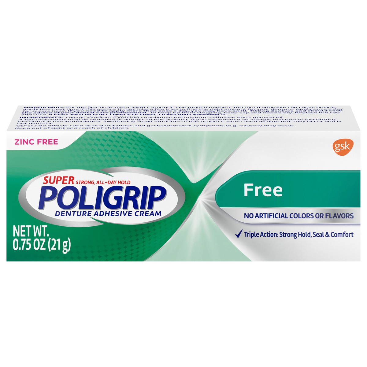 slide 1 of 11, Poligrip Super Poligrip Free Travel Size Denture Adhesive Cream - 0.75 Ounces, 0.75 oz