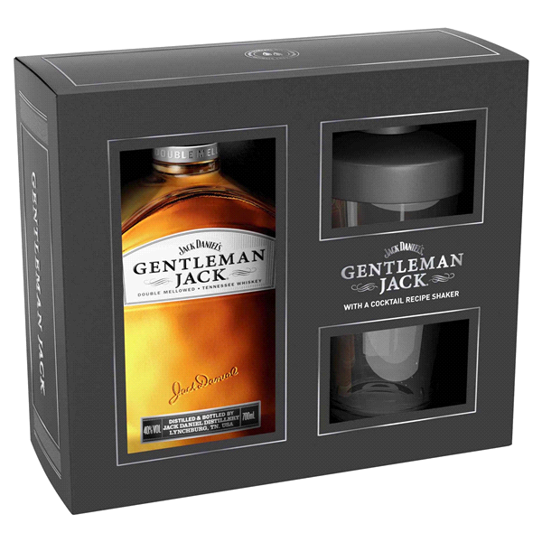 slide 1 of 1, Jack Daniel's Gentleman Jack With Glass Shaker, 750 ml