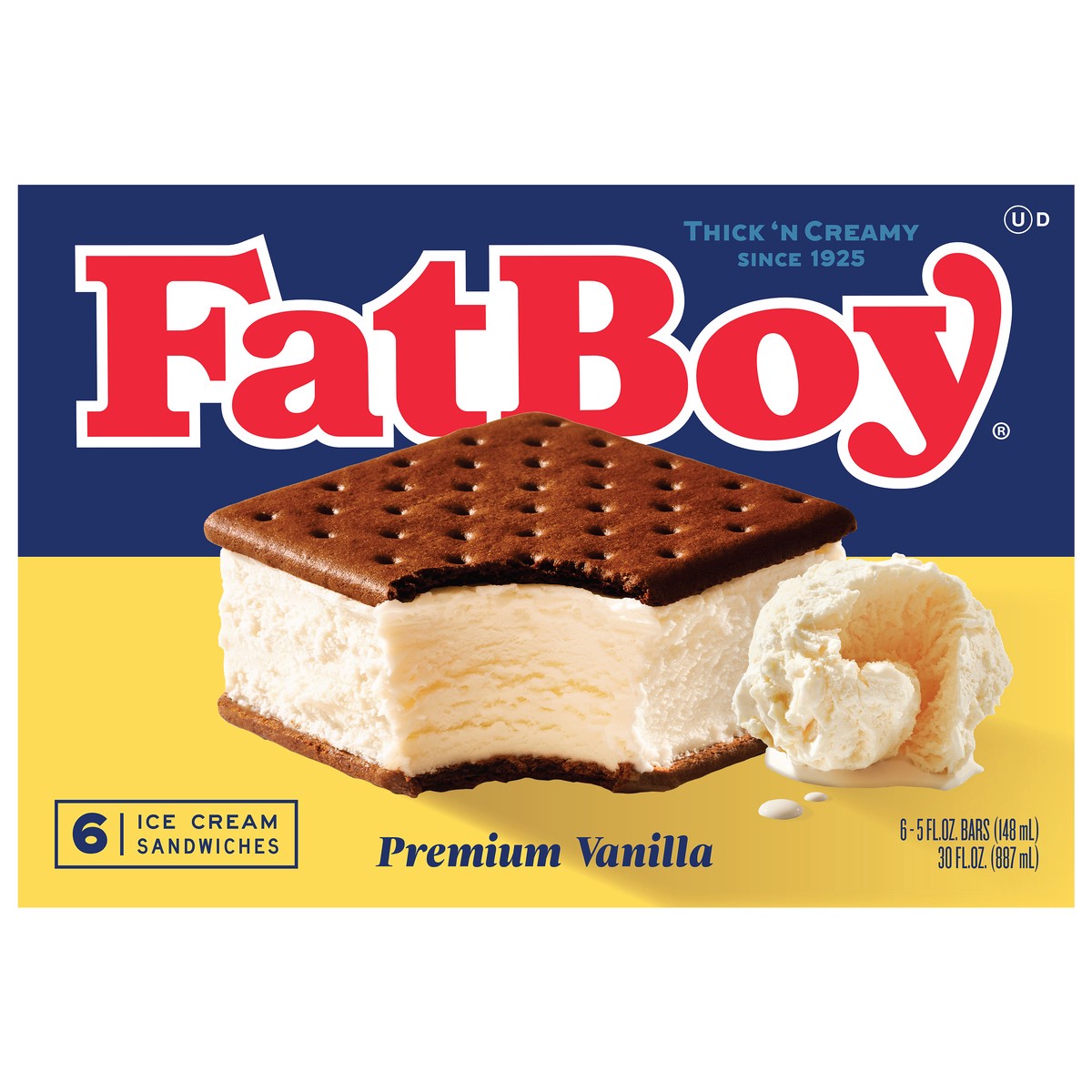 slide 2 of 11, Fat Boy Fatboy Sandwich Vanilla, 6 ct