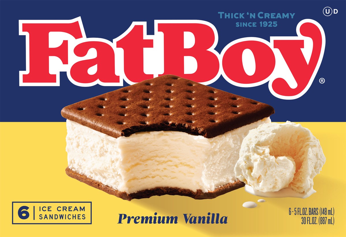 slide 5 of 11, Fat Boy Fatboy Sandwich Vanilla, 6 ct