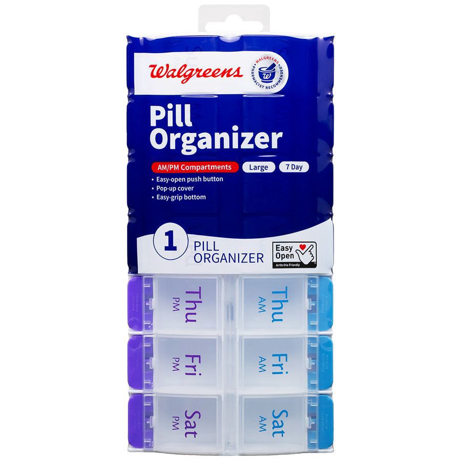 slide 1 of 2, Walgreens Large 7-Day Am/Pm Pill Organizer, 1 ct