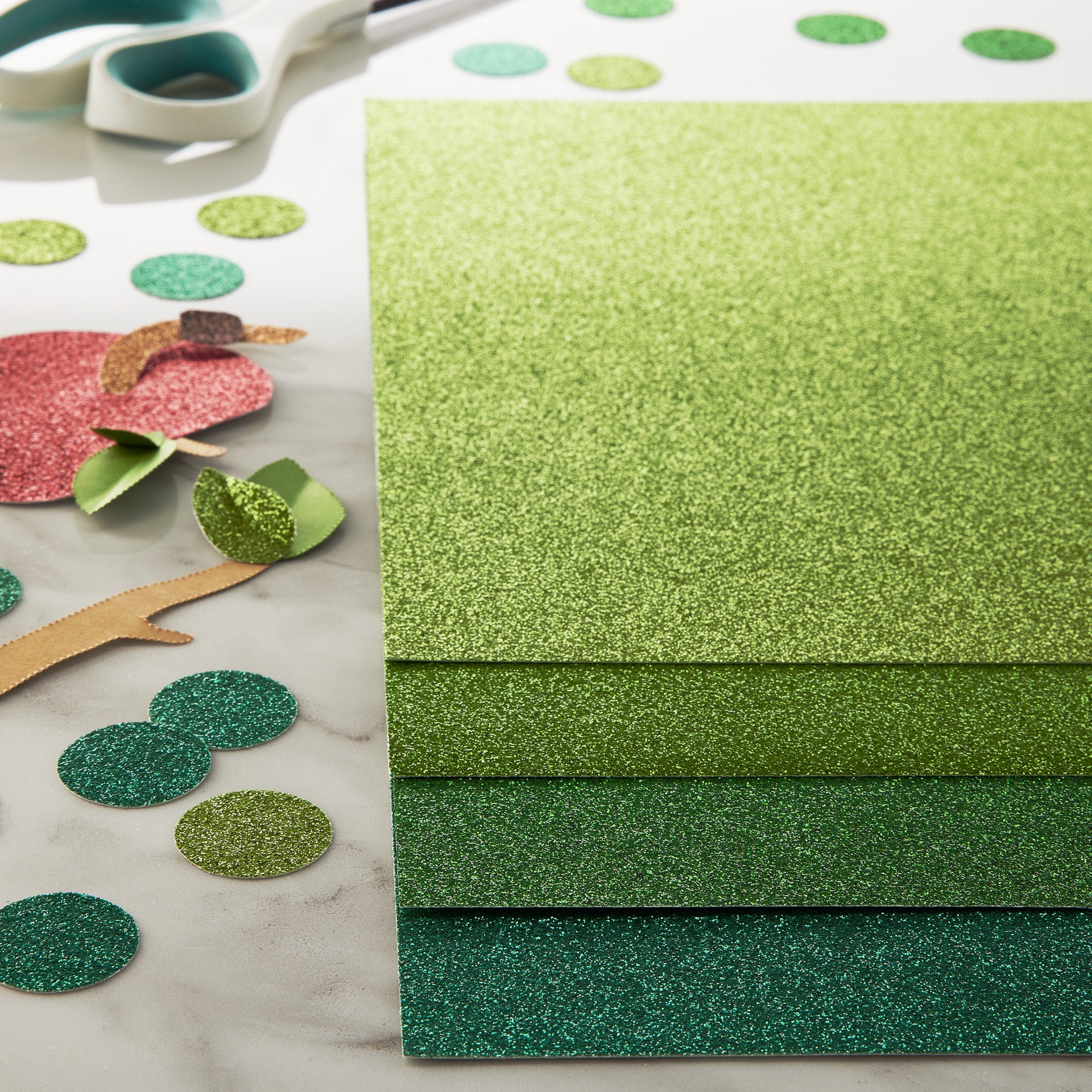 slide 3 of 3, Green Glitter Cardstock Paper By Recollections, 8.5" X 11", 8.5 in x 11 in