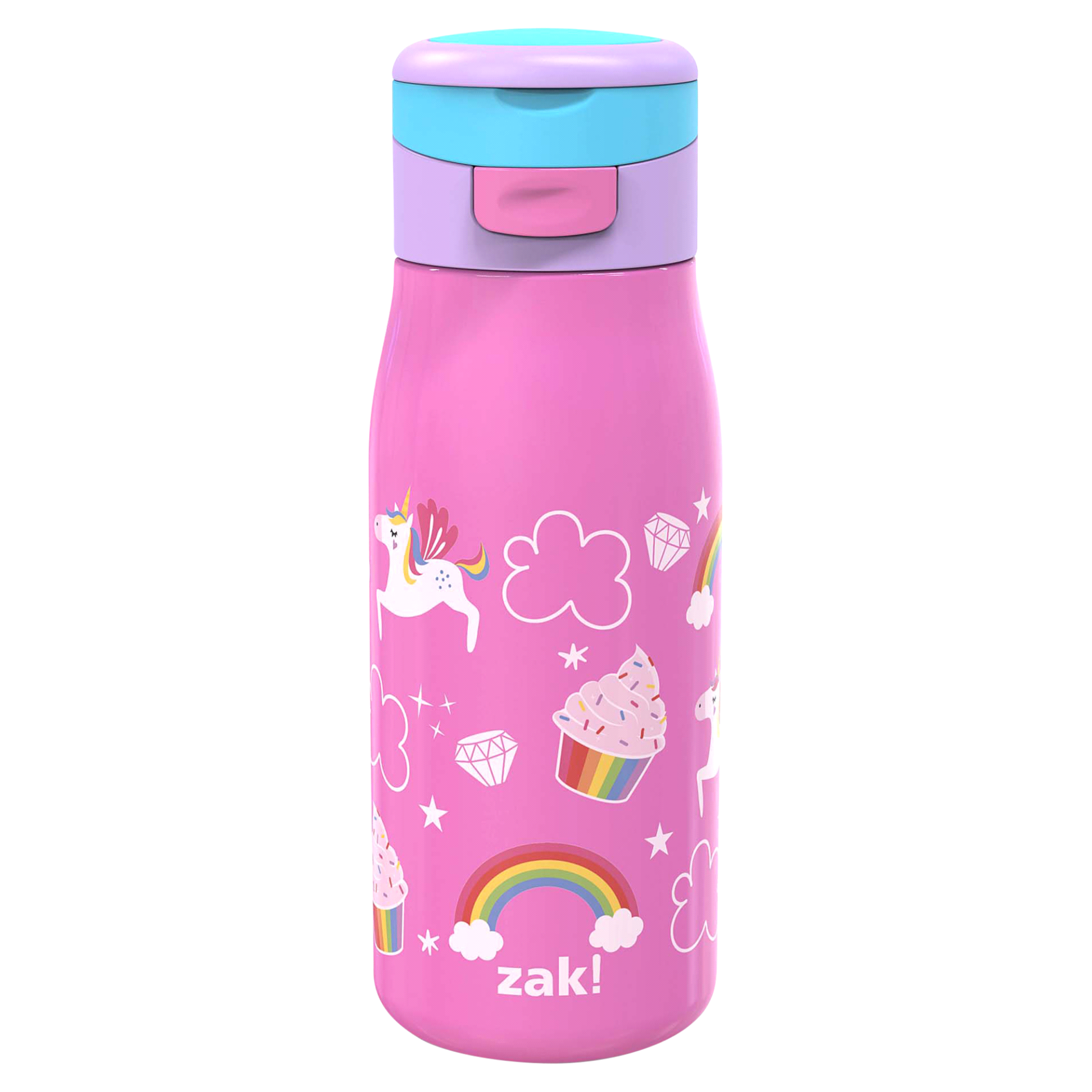 Zak! Designs ZAK Stainless Steel Vacuum Pasco Bottle, Unicorn 13.5 oz