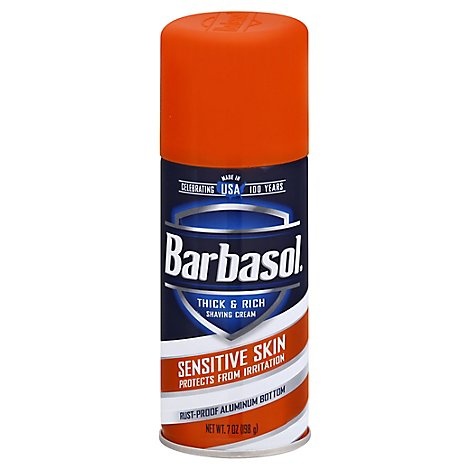 slide 1 of 1, Barbasol Sensitive Skin Shaving Cream, 7 oz