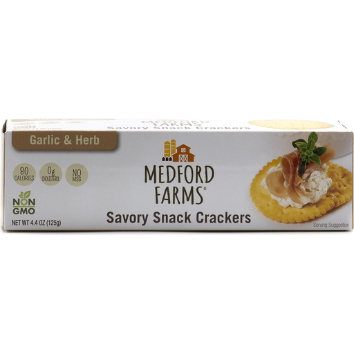 slide 1 of 1, Medford Farms Medfrd Crackers Garlic&Herb, 4.4 oz