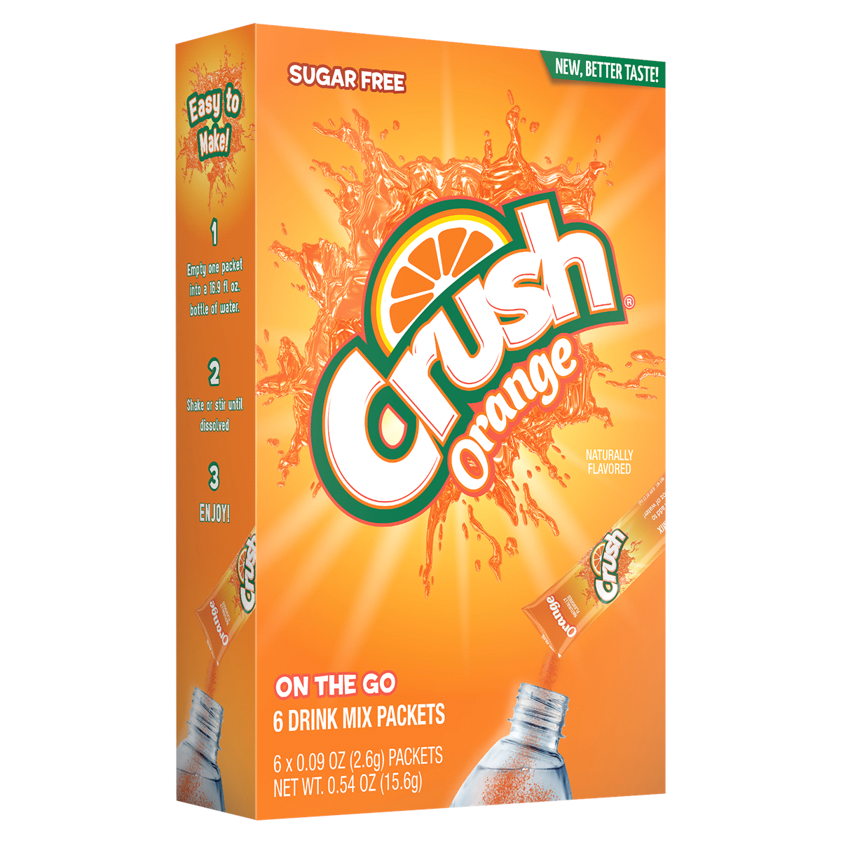 slide 1 of 1, Crush Drink Mix Orange Sgr/Free, 0.5 oz