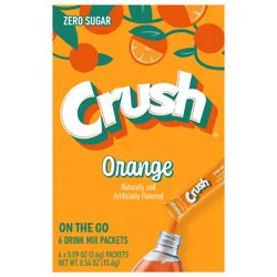 Crush Sugar Free On The Go Orange Drink Mix Packets, 6 ea