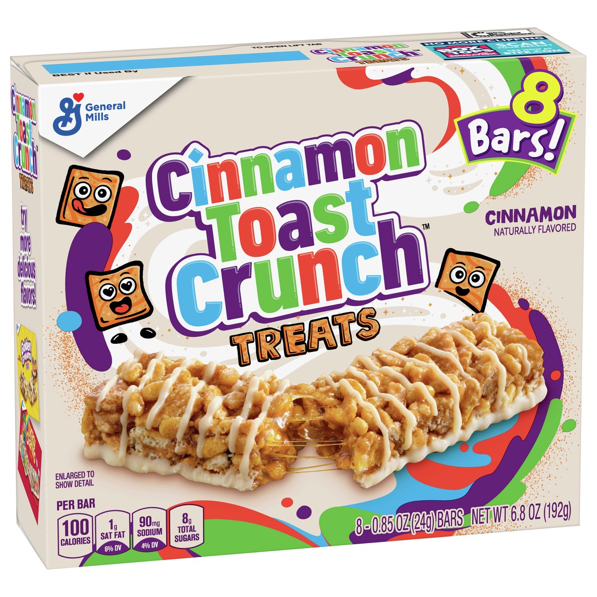 slide 10 of 13, Cinnamon Toast Crunch Breakfast Cereal Treat Bars, Snack Bars, 8 ct, 8 ct