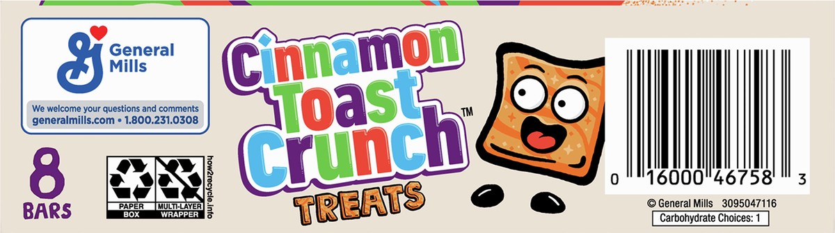 slide 3 of 13, Cinnamon Toast Crunch Breakfast Cereal Treat Bars, Snack Bars, 8 ct, 8 ct