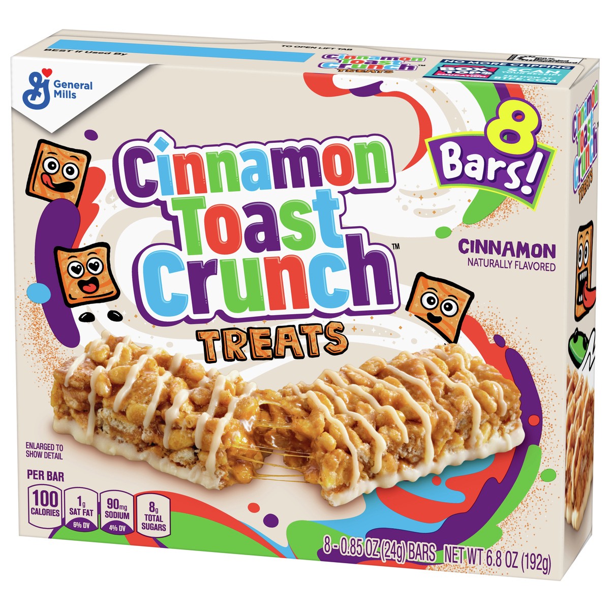 slide 9 of 13, Cinnamon Toast Crunch Breakfast Cereal Treat Bars, Snack Bars, 8 ct, 8 ct