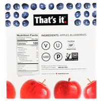 slide 13 of 13, That's it. 1 Apple + 20 Blueberries Fruit Bar 5 - 1.2 oz Bars, 5 ct