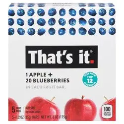 That's it. Apple + Blueberries Fruit Bar 5 - 1.2 oz Bars