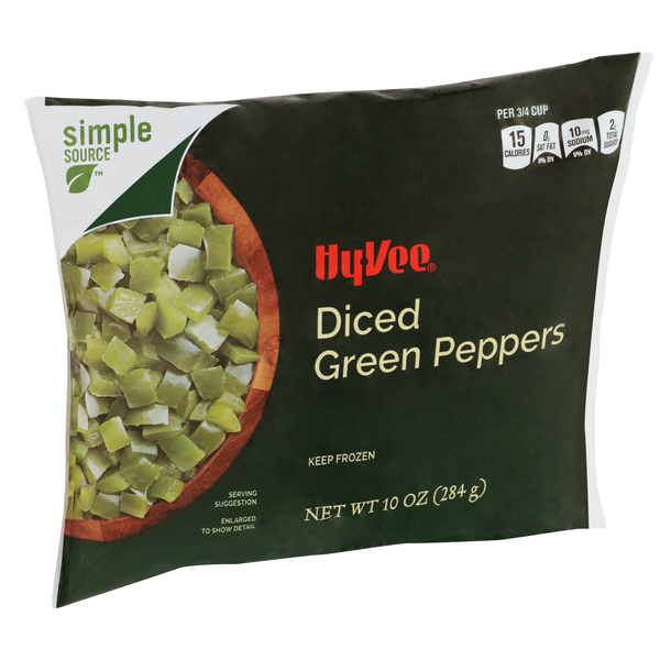 slide 1 of 1, Hy-vee Diced Green Peppers, 10 oz