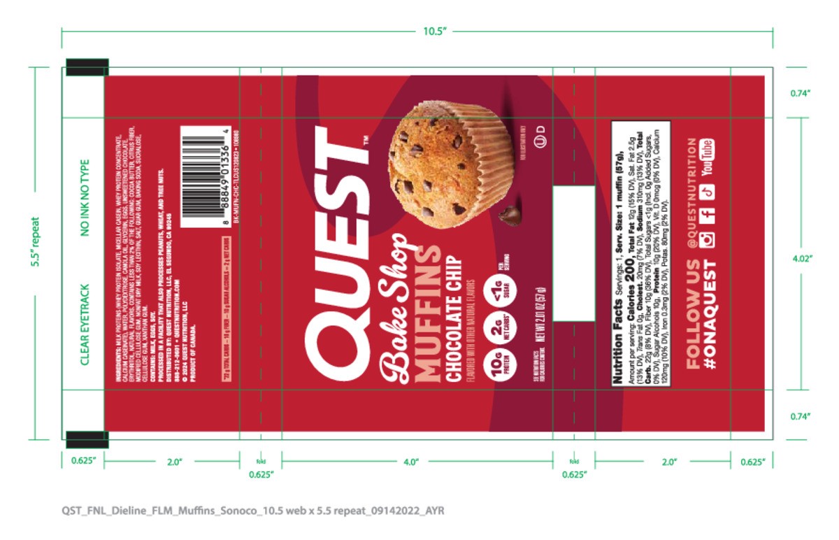 slide 4 of 7, Quest Chocolate Chip Bake Shop Muffins, 2.01 oz