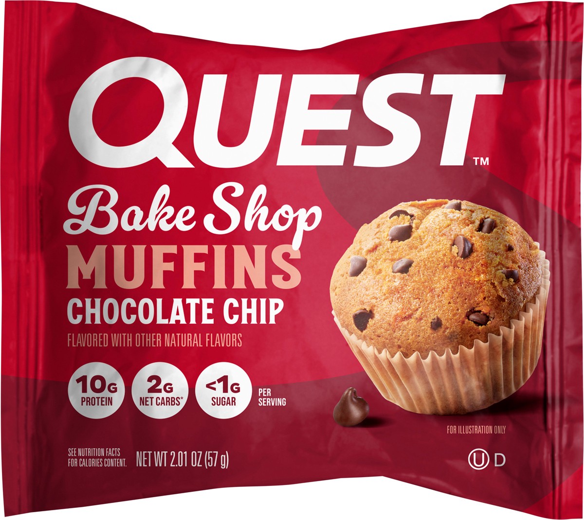 slide 2 of 7, Quest Chocolate Chip Bake Shop Muffins, 2.01 oz