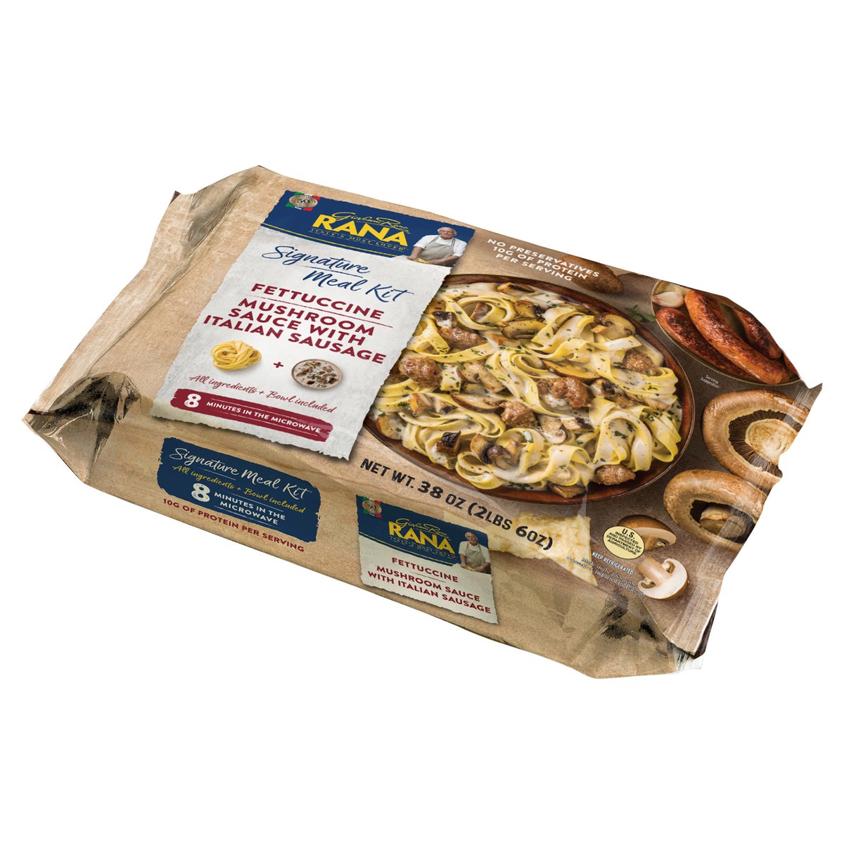 slide 3 of 7, Rana Signature Fettuccine Mushroom Sauce with Italian Sausage Meal Kit Family Size 38 oz, 38 oz