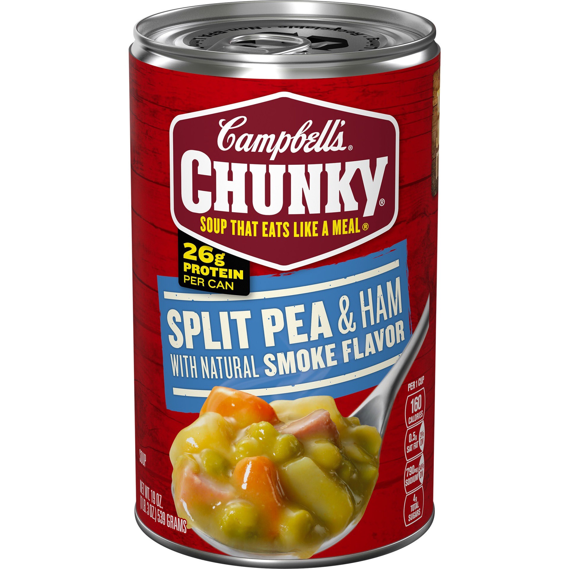 slide 1 of 5, Campbell's Chunky Split Pea With Ham Soup, 19 oz