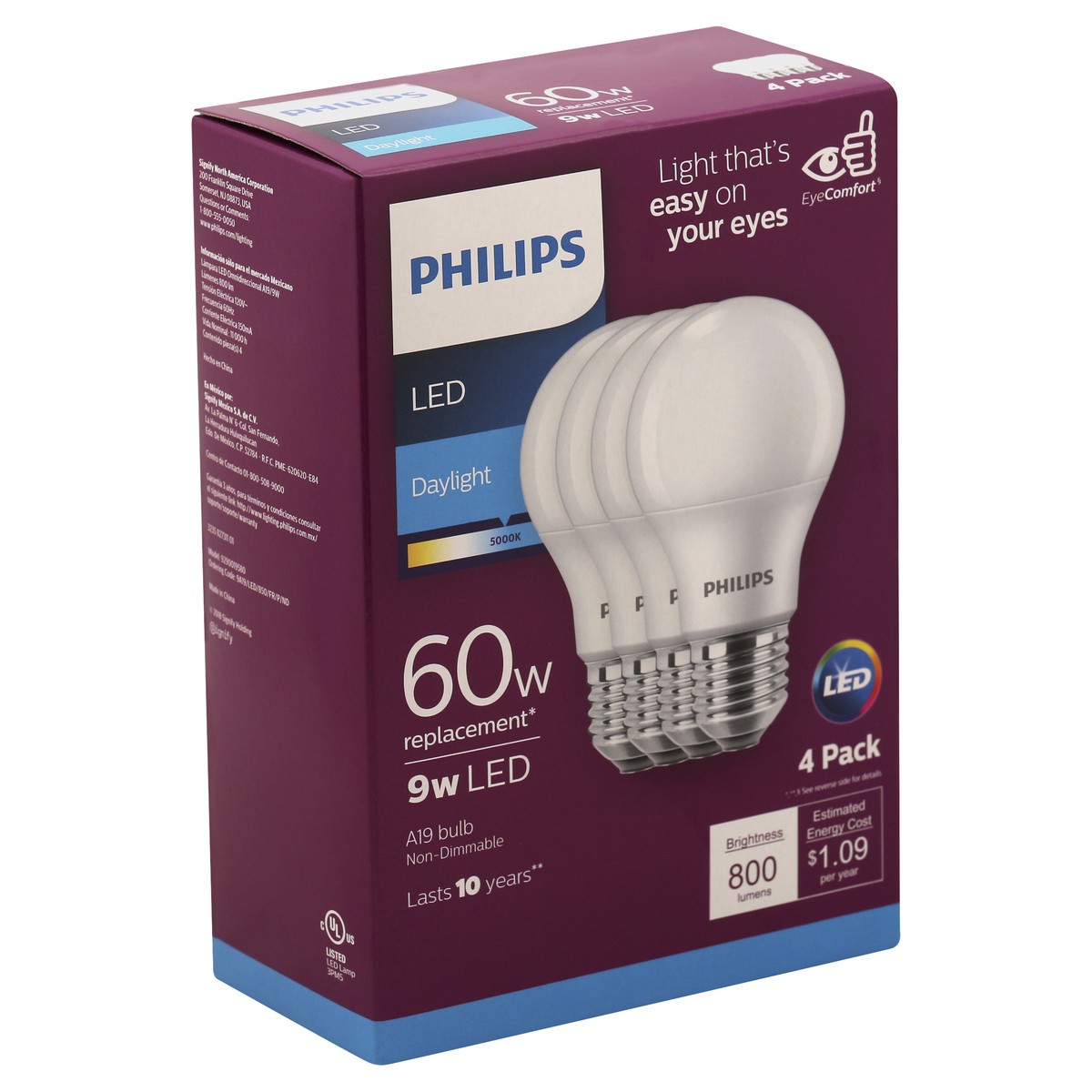 slide 3 of 9, Philips Light Bulbs 4 ea, 4 ct