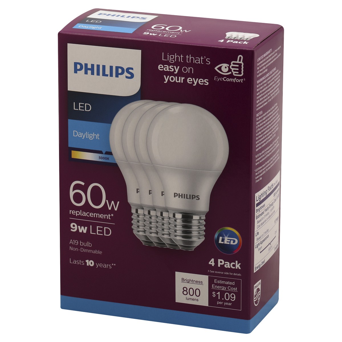 slide 5 of 9, Philips Light Bulbs 4 ea, 4 ct