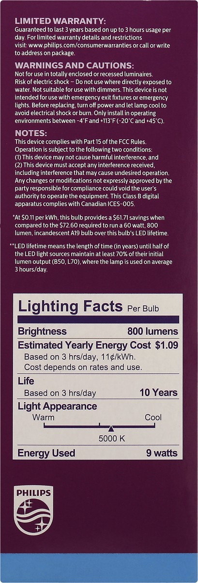 slide 7 of 9, Philips Light Bulbs 4 ea, 4 ct